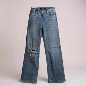 Hudson Rosie High Rise Distressed Flare Jeans